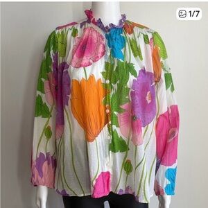 Mille Resort Francesca blouse Secret Garden pattern
